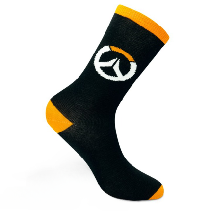 Чорапи ABYSTYLE OVERWATCH Socks Logo, Черен/Оранжев - Мърч