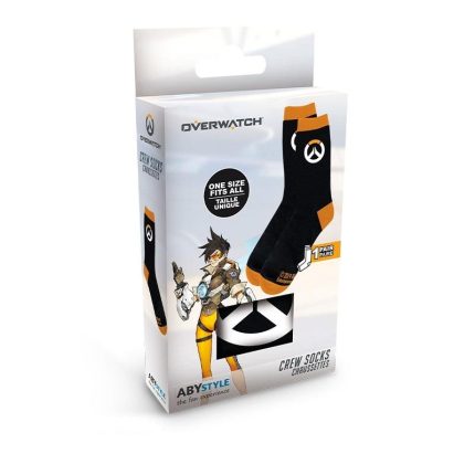 Чорапи ABYSTYLE OVERWATCH Socks Logo, Черен/Оранжев - Мърч - снимка 2