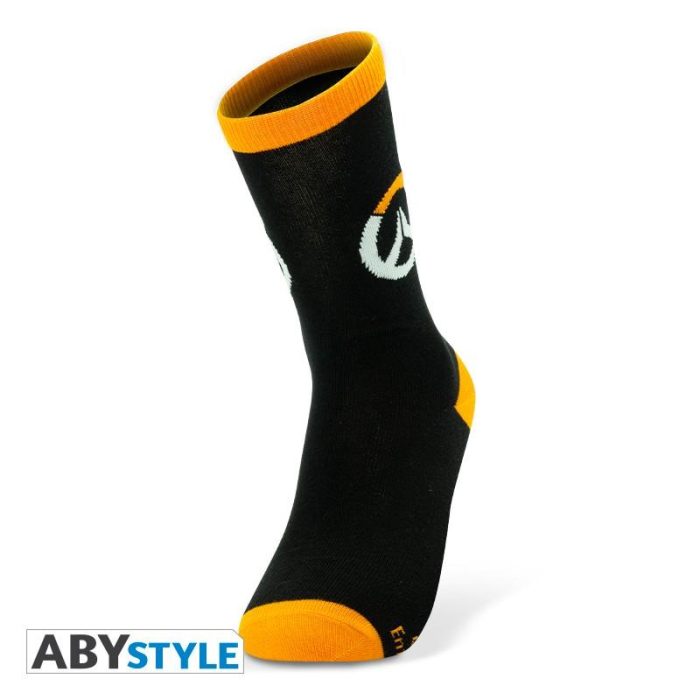 Чорапи ABYSTYLE OVERWATCH Socks Logo, Черен/Оранжев - Мърч - снимка 3