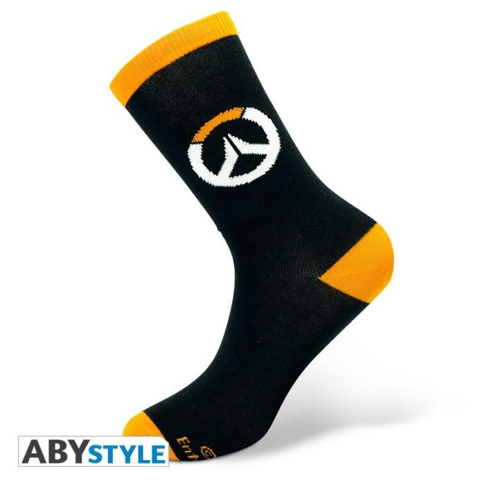 Чорапи ABYSTYLE OVERWATCH Socks Logo, Черен/Оранжев - Мърч - снимка 4