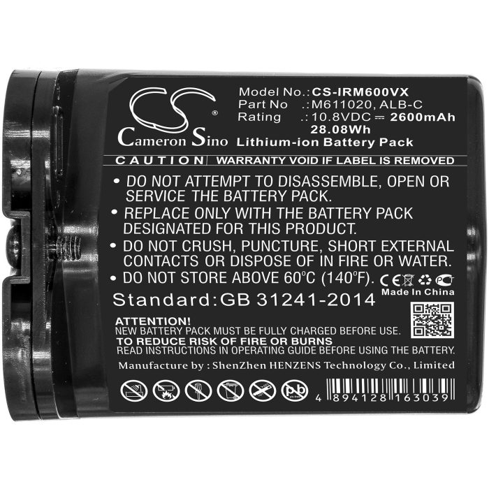 Батерия за прахосмукачка iRobot ADD-N1, Braava Jet M6, M611020 ABL-C  LiIon 10,8V 2600mAh CAMERON SINO - Батерии за прахосмукачки - снимка 3