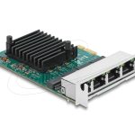 Delock Мрежова карта 4-порта 10/100/1000 Mb, PCI Ex x1, Realtek RTL8111F, Low profile bracket - Мрежова карта