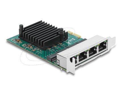 Delock Мрежова карта 4-порта 10/100/1000 Mb, PCI Ex x1, Realtek RTL8111F, Low profile bracket - Мрежова карта