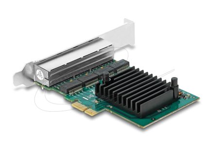 Delock Мрежова карта 4-порта 10/100/1000 Mb, PCI Ex x1, Realtek RTL8111F, Low profile bracket - Мрежова карта - снимка 2