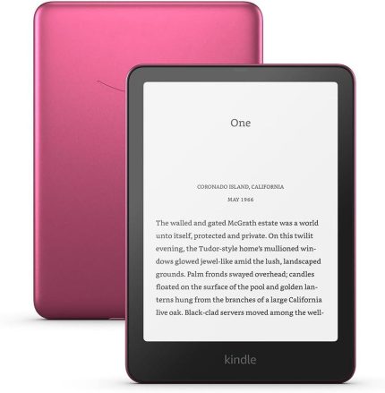 eBook четец Kindle Paperwhite Signature Edition - 7", 32GB - Metalic Raspberry - Електронен четец