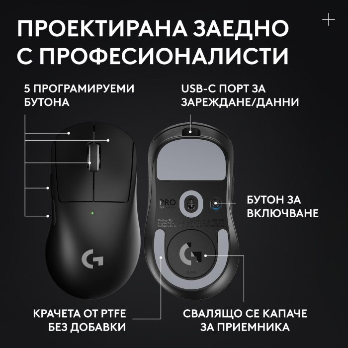 Геймърска безжична мишка Logitech G Pro X Superlight 2 DEX SE - Black - Геймърски мишки - снимка 11