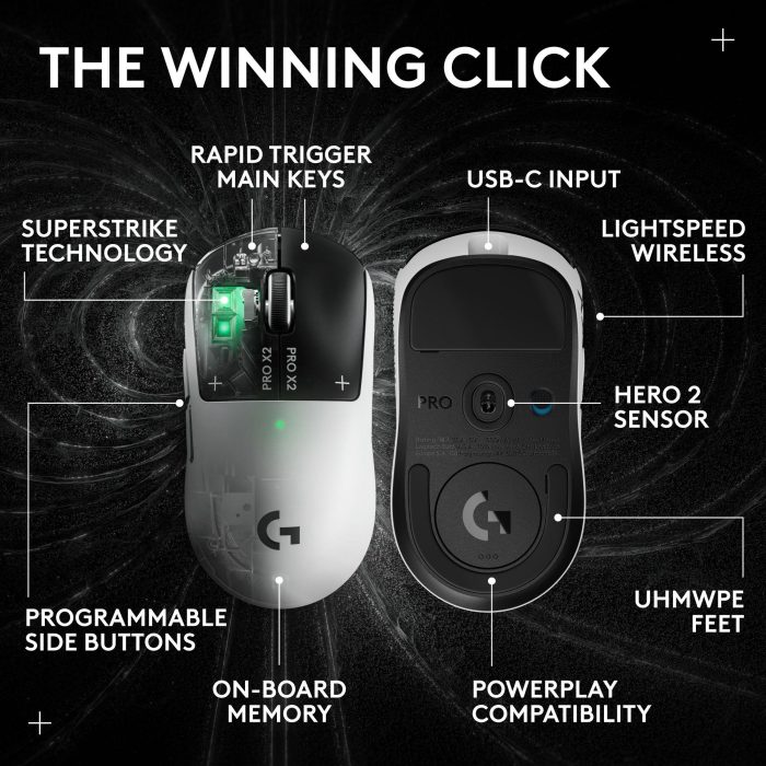 Геймърска мишка Logitech G Pro X2 Superstrike - Геймърски мишки - снимка 6