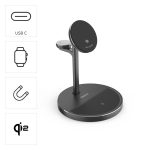 HAMA Безжична зарядна станция 3 в 1, Qi2, 15 W, индуктивно бързо зареждане - Зарядно за телефон - снимка 6