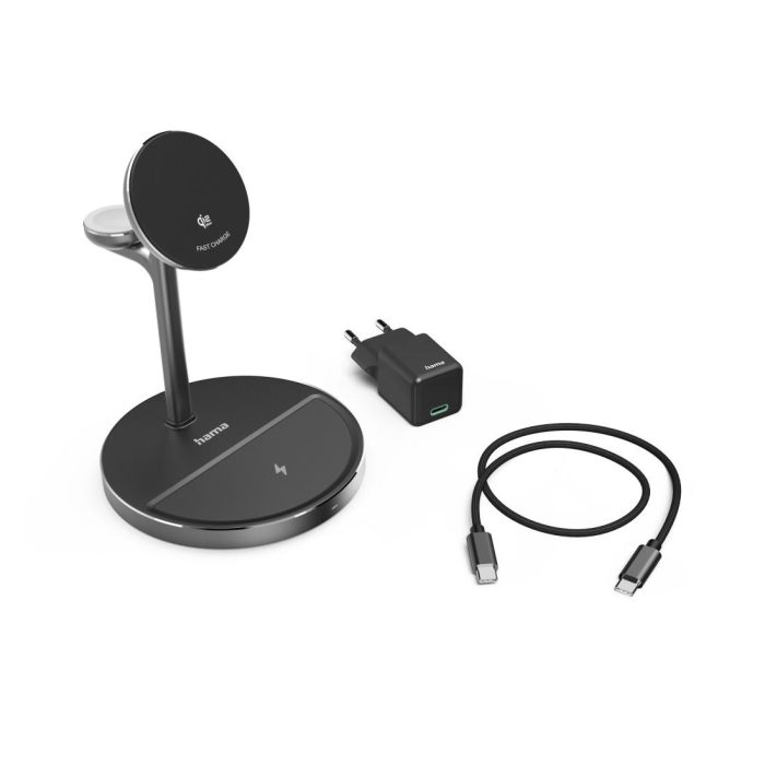 HAMA Безжична зарядна станция 3 в 1, Qi2, 15 W, индуктивно бързо зареждане - Зарядно за телефон - снимка 8