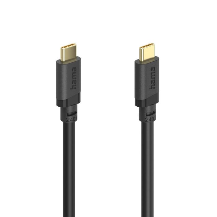 HAMA Кабел USB-C E-Marker чип USB 3.2 Gen1, 5 Gbit/s, 240 W, 0.75 м - Кабели за телефони - снимка 2