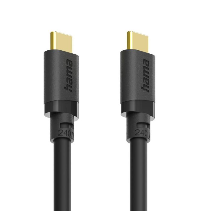 HAMA Кабел USB-C E-Marker чип USB 3.2 Gen1, 5 Gbit/s, 240 W, 0.75 м - Кабели за телефони - снимка 4
