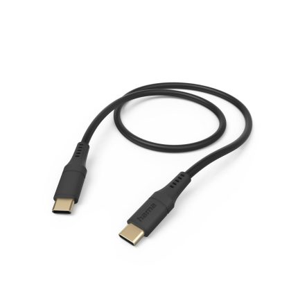 HAMA Кабел за зареждане "Flexible", USB-C - USB-C, 1.5 м, силиконов, черен - Кабели за телефони