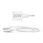 HAMA Комплект бързо мини зарядно с USB-C кабел за зареждане, PD, 20W, 1 м, бяло - Зарядно за телефон - снимка 6