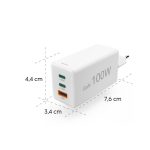 HAMA Комплект Бързо зарядно и кабел за зареждане, 100 W GaN, 2x USB-C PD, 1x USB-A QC - Зарядно за телефон - снимка 13
