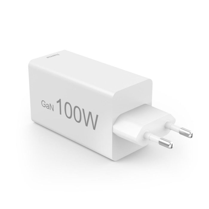 HAMA Комплект Бързо зарядно и кабел за зареждане, 100 W GaN, 2x USB-C PD, 1x USB-A QC - Зарядно за телефон - снимка 3