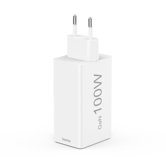 HAMA Комплект Бързо зарядно и кабел за зареждане, 100 W GaN, 2x USB-C PD, 1x USB-A QC - Зарядно за телефон - снимка 5