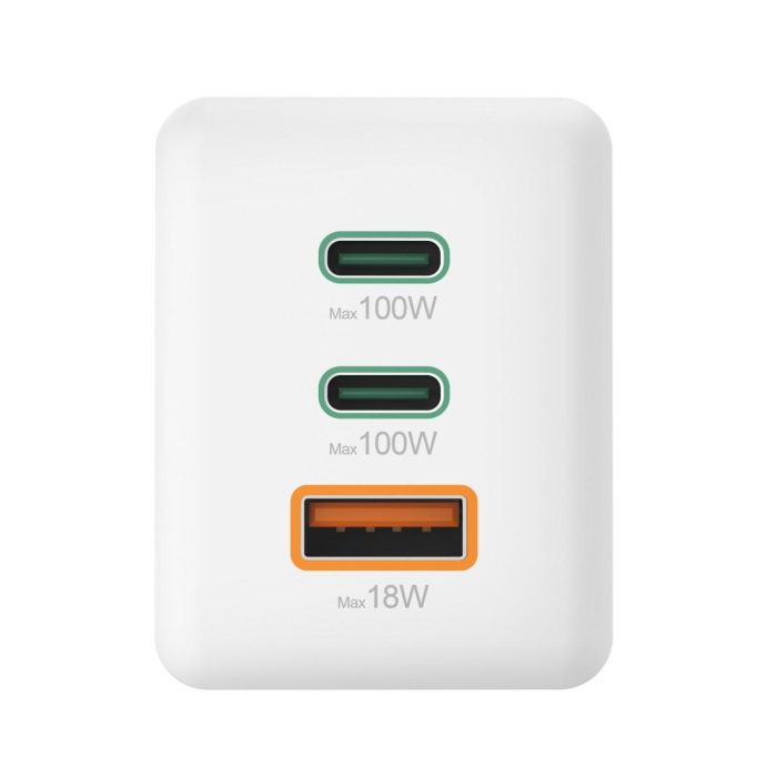 HAMA Комплект Бързо зарядно и кабел за зареждане, 100 W GaN, 2x USB-C PD, 1x USB-A QC - Зарядно за телефон - снимка 8
