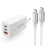HAMA Комплект Бързо зарядно и кабел за зареждане, 100 W GaN, 2x USB-C PD, 1x USB-A QC - Зарядно за телефон - снимка 9