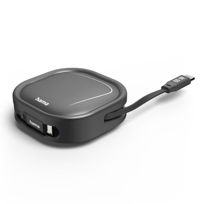 HAMA Прибиращ се кабел за зареждане, USB-C - USB-C, 60 W, 1 м - Кабели за телефони - снимка 10