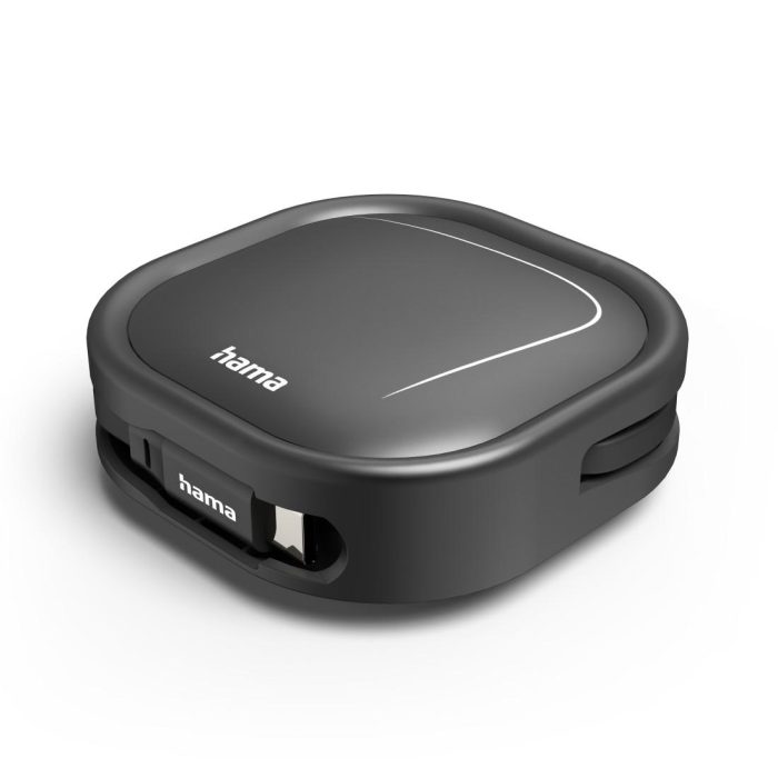 HAMA Прибиращ се кабел за зареждане, USB-C - USB-C, 60 W, 1 м - Кабели за телефони - снимка 3