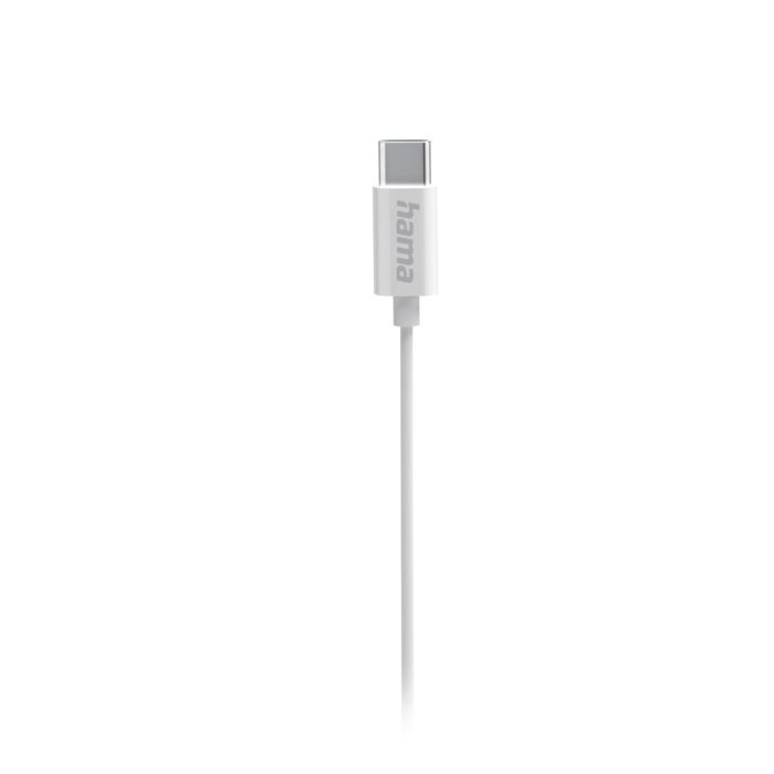 HAMA Слушалки “Curly”, USB-C, микрофон, бял - Слушалки тапи - снимка 5
