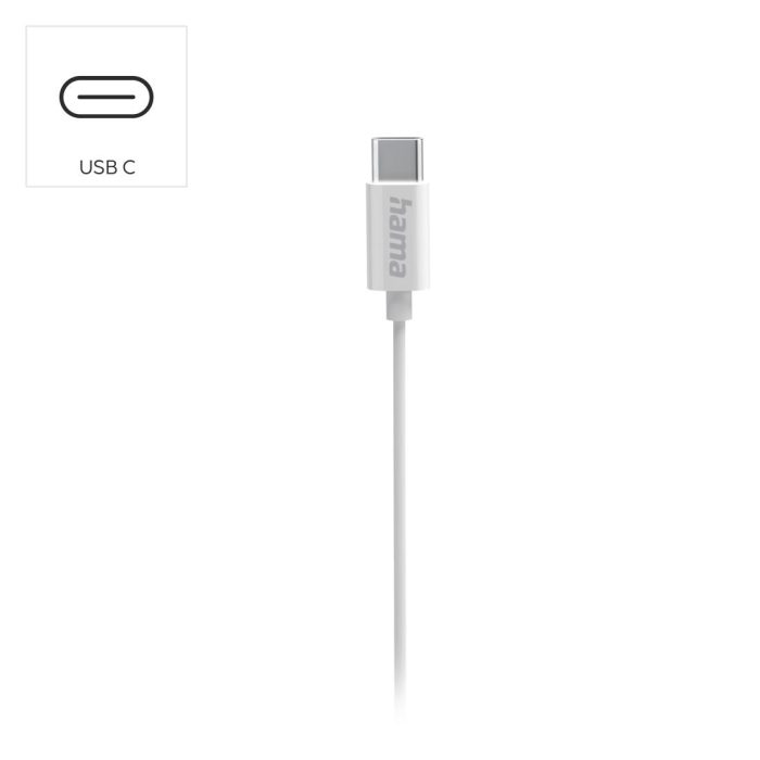 HAMA Слушалки “Curly”, USB-C, микрофон, бял - Слушалки тапи - снимка 9