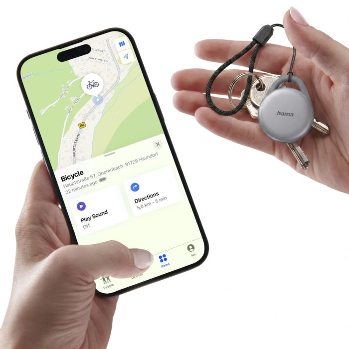 HAMA Тракер съвместим с Android и Apple, Bluetooth, USB-C, акумулаторна батерия - Алармени системи за дома и офиса - снимка 7