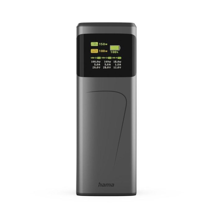 HAMA Външна батерия “High Power”, 150 W, 24000 mAh, 2x USB-C, USB-A, бързо зареждане - Power Bank - снимка 3