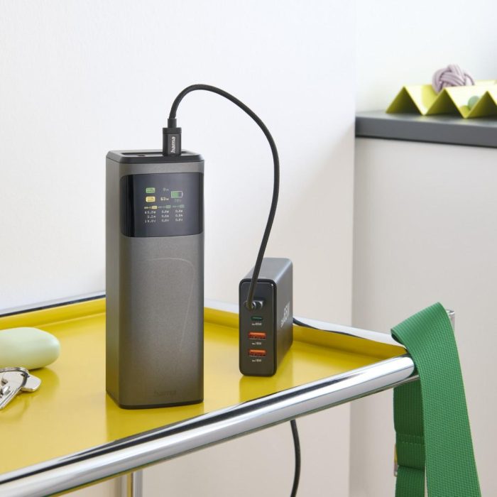 HAMA Външна батерия “High Power”, 150 W, 24000 mAh, 2x USB-C, USB-A, бързо зареждане - Power Bank - снимка 4