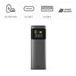 HAMA Външна батерия “High Power”, 65 W, 20000 mAh, 2x USB-C, USB-A, Fast Charging - Power Bank - снимка 11