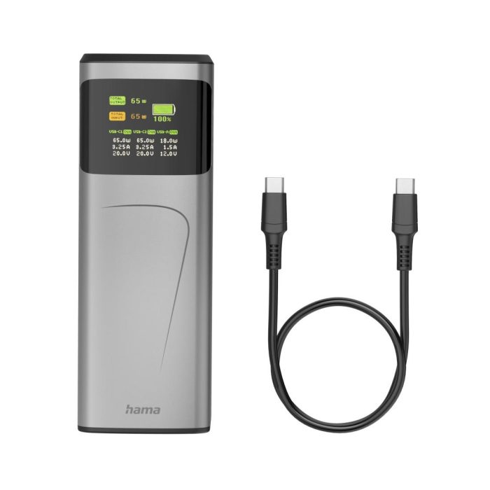 HAMA Външна батерия “High Power”, 65 W, 20000 mAh, 2x USB-C, USB-A, Fast Charging - Power Bank - снимка 15