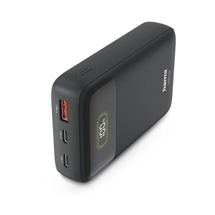 HAMA Външна батерия "PD10-W20", 10000 mAh, 3 изхода: 2 x USB-C, USB-A, Бързо зареждане - Power Bank