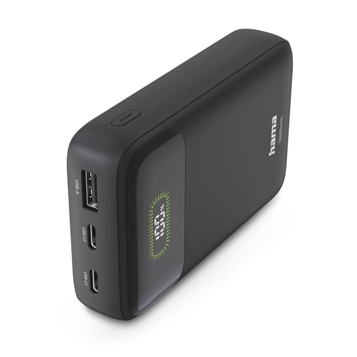 HAMA Външна батерия "PD10-W20", 10000 mAh, 3 изхода: 2 x USB-C, USB-A, Бързо зареждане - Power Bank - снимка 7