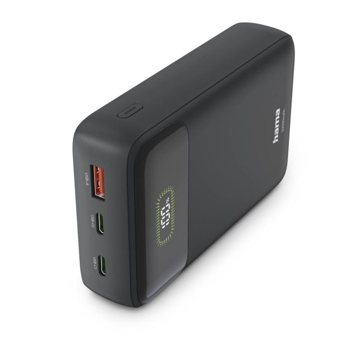 HAMA Външна батерия "PD20-W20", 20000 mAh, 3 изхода: 2 x USB-C, USB-A, Бързо зареждане - Power Bank - снимка 7