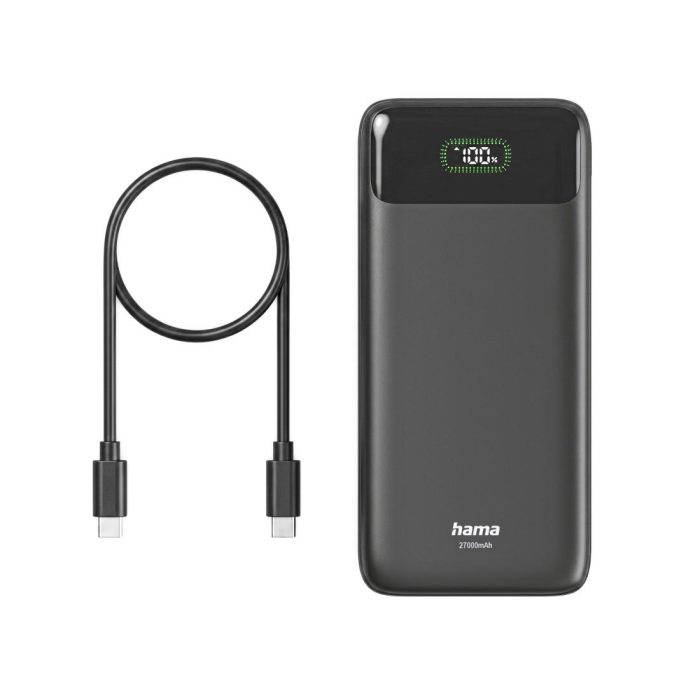 HAMA Външна батерия "PD27-W65", 27000 mAh, Изходи: 2xUSB-C, USB-A, Бързо зареждане - Power Bank - снимка 13
