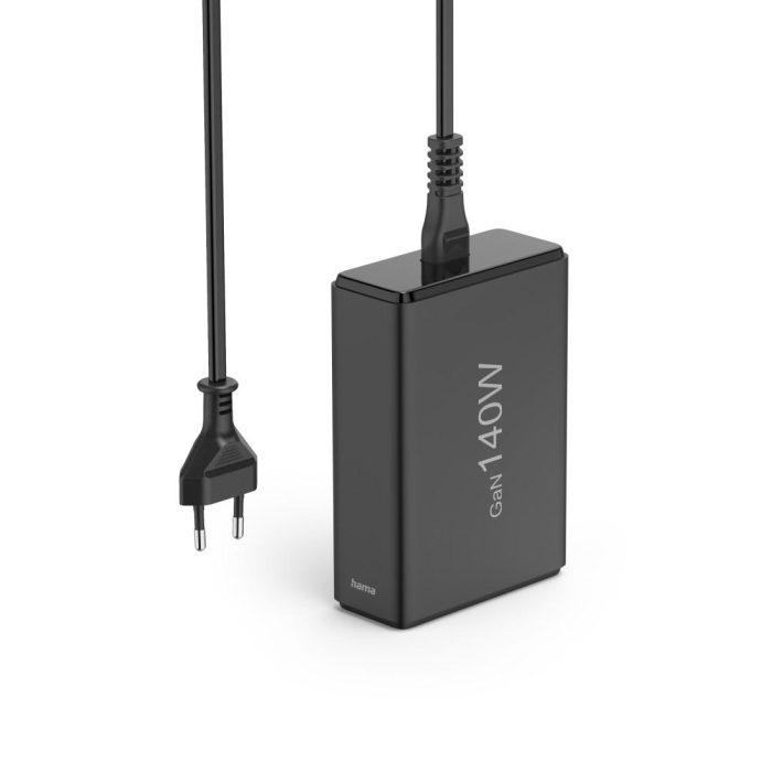 HAMA Зарядна станция 140 W, GaN, Fast Charger, 3 x USB-C, 2 x USB-A, PD - Зарядно за лаптоп - снимка 5