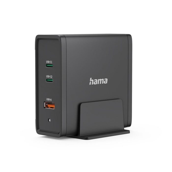 HAMA Зарядна станция 140W, USB-C, 3 порта, GaN, Power Delivery (PD) - Зарядно за лаптоп - снимка 3