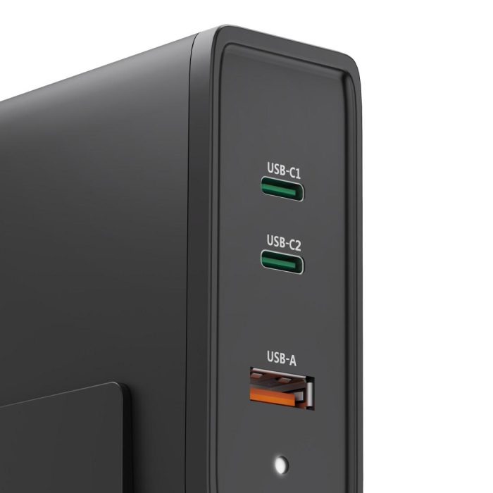 HAMA Зарядна станция 140W, USB-C, 3 порта, GaN, Power Delivery (PD) - Зарядно за лаптоп - снимка 7