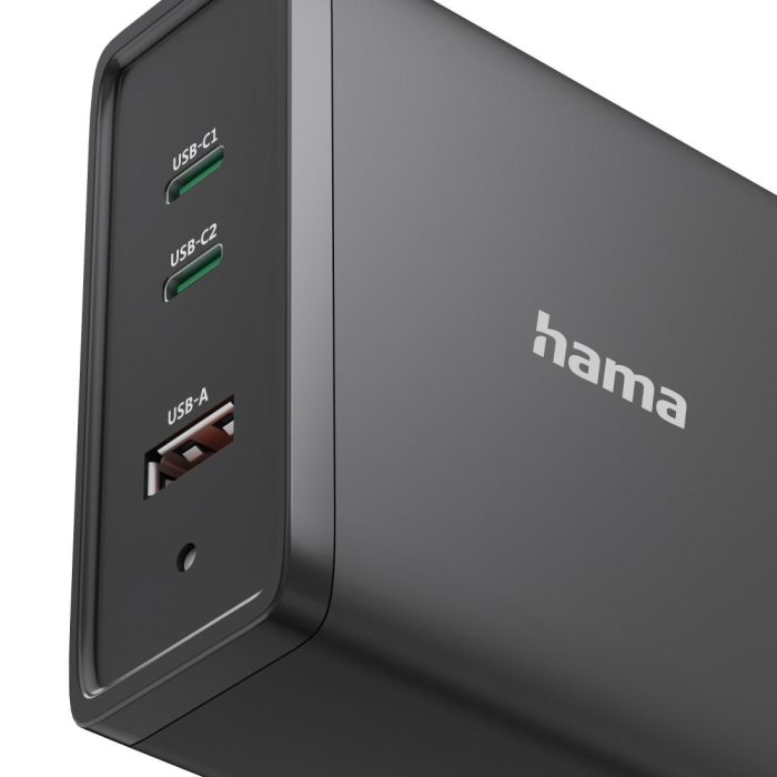 HAMA Зарядна станция 140W, USB-C, 3 порта, GaN, Power Delivery (PD) - Зарядно за лаптоп - снимка 9