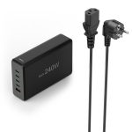 HAMA Зарядна станция 240 W, GaN, Fast Charger, 4 x USB-C, 1 x USB-A, PD - Зарядно за лаптоп