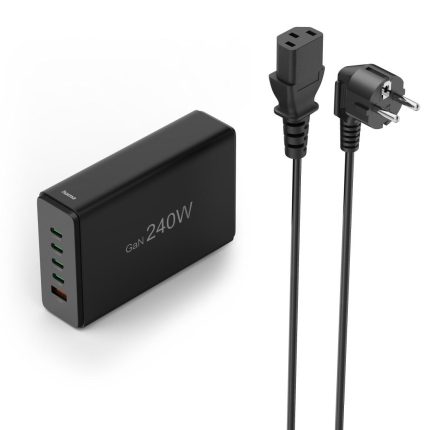 HAMA Зарядна станция 240 W, GaN, Fast Charger, 4 x USB-C, 1 x USB-A, PD - Зарядно за лаптоп