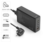HAMA Зарядна станция 240 W, GaN, Fast Charger, 4 x USB-C, 1 x USB-A, PD - Зарядно за лаптоп - снимка 13