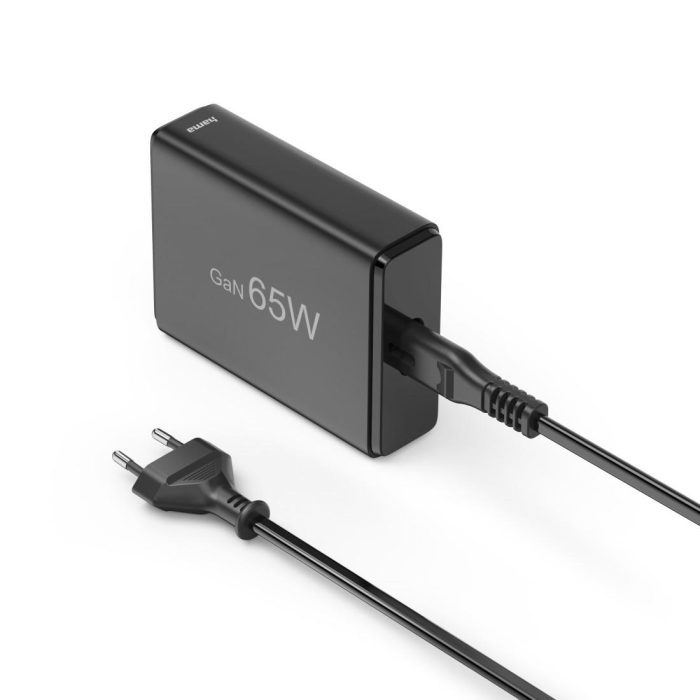 HAMA Зарядна станция 65 W, GaN, Fast Charger, 2 x USB-C, 2 x USB-A, PD - Зарядно за лаптоп - снимка 3
