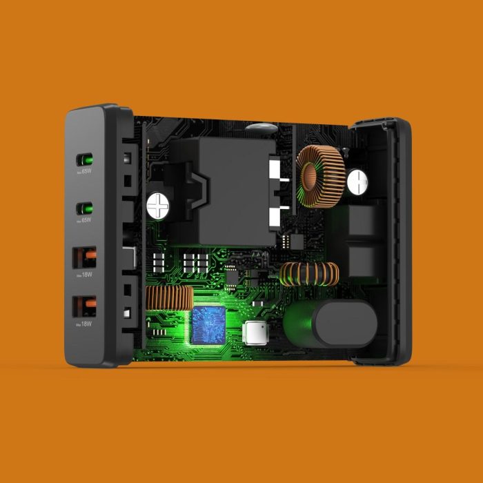HAMA Зарядна станция 65 W, GaN, Fast Charger, 2 x USB-C, 2 x USB-A, PD - Зарядно за лаптоп - снимка 7