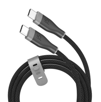j5create Кабел USB-C мъжко– USB-C мъжко, 60 W, 1.8 m, черен - Кабели за телефони