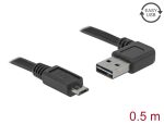 Кабел Delock EASY-USB 2.0 Type-A мъжко angled left / right > USB 2.0 Type Micro-B мъжко 0,5 m - Кабели за телефони - снимка 2