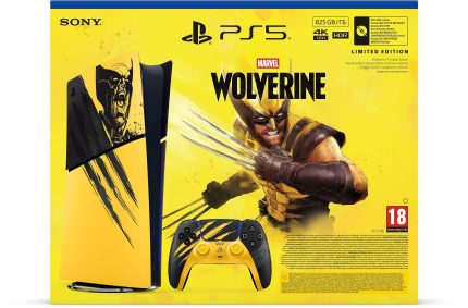 Конзола PlayStation 5 (Slim) - Digital Edition - Marvel’s Wolverine Battle Yellow Limited Edition Bundle - Игрова конзола - снимка 2