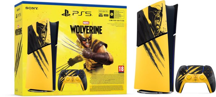 Конзола PlayStation 5 (Slim) - Digital Edition - Marvel’s Wolverine Battle Yellow Limited Edition Bundle - Игрова конзола - снимка 3