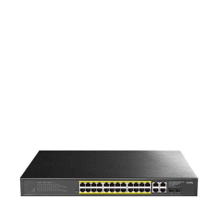 Суич Cudy GS1028EPS2, 24 портов, управляем Gigabit PoE+, 2x Gigabit SFP, 4× Uplink 1 Суич Cudy GS1028EPS2, 24 портов, управляем Gigabit PoE+, 2x Gigabit SFP, 4× Uplink - Управляем мрежов суич
